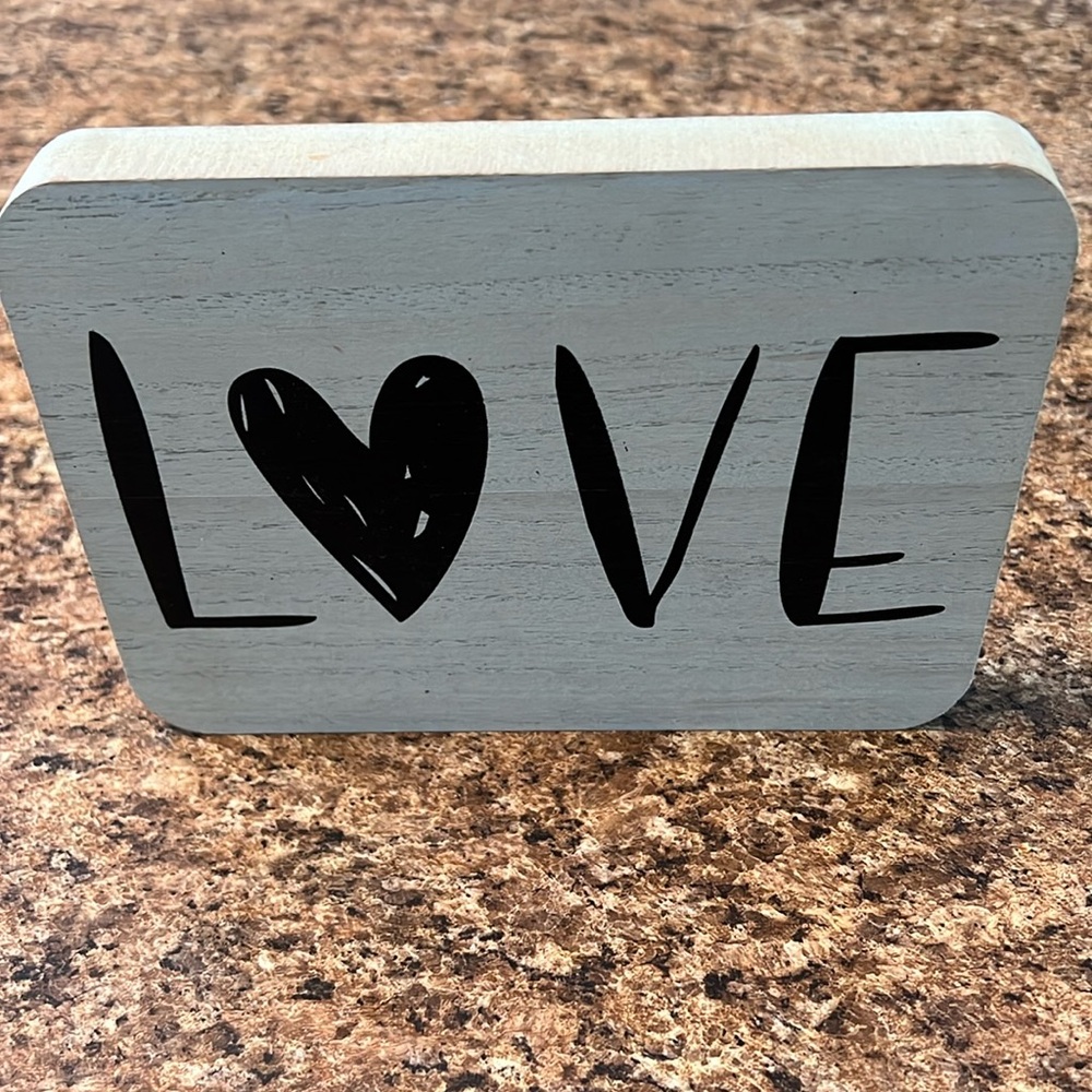 Wooden love sign